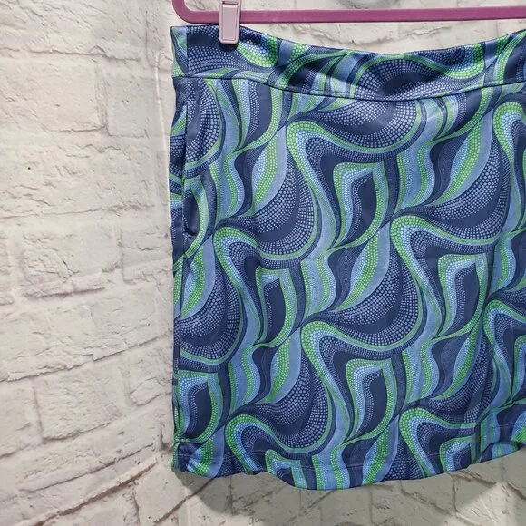 Greg Norman Ladies pull on performance Skort size XL Blue and Green - Picture 3 of 4